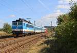 362 124-0 fuhr am 17.09.19 dann wieder mit dem (Messzug) durch Chotikov Richtung Cheb.