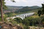 CD 362 157-x am 24.August 2019 mit dem R 979  Vysocina  (Praha-Smichov - Brno-Kralovo Pole) auf dem Dolni Loucky Viadukt.