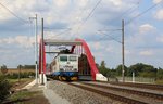 362 081-2 mit dem R 610 Karlex am 02.09.16 auf der neuen Brücke bei Tršnice.