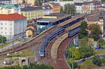 371 015 hat am 31.08.24 den R613 aus Cheb von 193 983 übernommen und bringt ihn nun nach Prag. Fotografiert von der Vetruse.