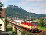 371 013 mit EC173 nach Prag in Knigstein (Schs.Schweiz) am 07.08.07.