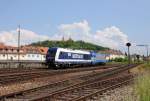 761 007 (92 54 2761 007-4 CZ-MT) + 380 002 (CZ-CD 91 54 7 380 002-6) als lokzug bei der Einfahrt in Schwandorf am 09.06.2013