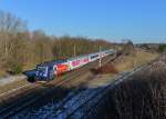 380 011 mit EC 103 am 06.01.2015 bei Strasshof.