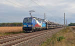 383 009 führte am 07.09.19 einen vollen BLG-Autozug aus Tschechien kommend durch Marxdorf.