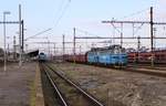 230 105-9 und 230 031-7 fuhren am 14.09.18 mit einem Kohlenzug durch Cheb. Zu dieser Zeit befand sich der Bahnhof im Umbau. 