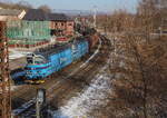 Pn 66502 aus Nove Sedlo nach Plzen mit der Vollkohle und dem 230er Laminaten 087 und 072 bei Citice am 18.02.2025 