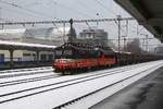 BG-IDSC 045 193-7 und CZ-IDSC_242 288-9 fahren am 05.Jänner 2019 durch den Bahnhof Bratislava Petrzalka.