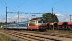 242 207-9 als R 667 Rozemberk zu sehen am 22.06.24 in Protivín. Foto vom Ende des Hausbahnsteiges aufgenommen