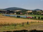 Die 242 281 mit einem R nach Bayerisch Eisenstein am 27.07.2013 unterwegs bei Vcenice.