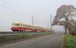 Am 24.09.16 war in Cheb Tag der Eisenbahn. Es fuhren viele Sonderzüge von Cheb nach Aš, Karlovy Vary, Mariánské Lázně, Plesná und Luby u Chebu. M 240 0100 und M 262 1043 (11311) bei Tršnice wo das Wetter früh noch sehr schlecht war.