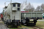 Restaurierte Güterwagen im Eisenbahnmuseum Lužná u Rakovníka. (April 2018)