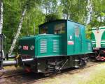 Akkumulatorlokomotive 16E2 - E212 001  Koloběka - Roller (Baujahr: 1954 - koda) in Eisenbahnmuseum Lun u Rakovnka am 22.6. 2013.