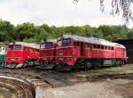 781 529-3, T679 1578 und T679 1600 zu sehen am 13.09.14 im Eisenbahnmuseum Lužná u Rakovníka