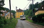 Besonders idyllisch ist die Strecke der Überlandstraßenbahn von Liberec nach Jablonec in der Ortschaft Prosec.