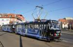 Tschechische Republik / Straenbahn Prag: Tatra T3R.P - Wagen 8544 / Tatra T3R.P - Wagen 8545 ...aufgenommen im Mrz 2015 an der Haltestelle  Kobylisy  in Prag.