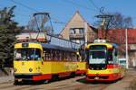 Tw.306 +307 und Tw.253 in der Endstelle Litvinov - Citadella. (20.03.2019)