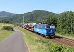 363 074-6 zu sehen mit einem Autozug am 25.07.22 bei Sebuzin. 