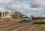 810 221-2 (AZD) ist am 13.02.24 in Sokolov zu sehen. Dieser Triebwagen pendelt zur Zeit Ersatzweise zwischen Kraslice und Sokolov.
