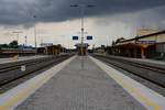 Gewitterstimmung im Bahnhof Veseli nad Moravou am 03.August 2019.