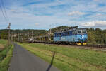 CD Cargo 372 012 legte sich am 09.10.2024 mit einem leeren Autozug aus Falkenberg(Elster) in die berühmte Fotokurve zwischen Strand und Rathen in der sächsischen Schweiz.