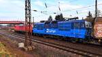 145 041-0 [NVR-Nummer: 91 80 6145 041-0 D-DB] DB Cargo mit 372 010-9 [NVR:CZ-CDC 91 54 7 372 010-9]ČD Cargo a.s., Praha und Gemischtem Güterzug am 16.02.2023 in Leipzig Wiederitzsch