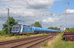 388 013 der CD Cargo führte am 23.06.24 einen fast reinen CDC-Kesselwagenzug durch Saarmund Richtung Potsdam.