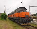 AWT 741 501-1, 741 502-9 auf Hbf. Kralupy nad Vltavou am 4. 6. 2013.