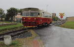 Podřipský Motoráček von Roudnice nad Labem nach Libochovice. Hier bei der Ausfahrt in Straskov mit der KZC M152. Aufgenommen am 19.09.2024