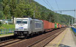 386 019 führte für Metrans am 12.06.19 einen Containerzug durch Dobkovice Richtung Usti nad Labem. Gruß zurück!