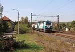 753 606-3 und 753 611-3 (Unioetrol)fuhren mit einem Kesselzug am 21.09.20 durch Želenice n.Bílinou.