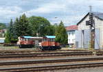 ČD 799 020-3 + 799 032-8 am 09.06.2020 in Děčín.