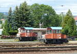 ČD 799 020-3 + 799 032-8 am 09.06.2020 in Děčín.