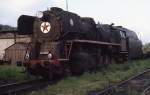 Die letzte Dampflok im Depot Sokolov war 556.0358. Das Original Lokschild
556.0358 hatte ich kurz zuvor abnehmen dürfen. Die Aufnahme entstand am 18.6.1982.
