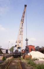 Schienenkran im Depot Sokolov am 19.6.1988.