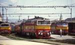 Diesel Power am 1.7.1992 im Hauptbahnhof Brno. Von links: 754045, 754041 und noch 
mit alter Nummer T 4781214.