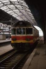 Schon 1988 kam es nur nur wenige Male am Tag vor, dass ein alter Dieseltriebwagen
in die Halle des Prager Hauptbahnhof kam. Am 24.6.1988 traf ich dort M 2961002 um
10.55 Uhr an.