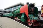Die Dampflokomotive S 017-4371 steht im Eisenbahnmuseum auf dem Gelände des Bahnhofes Kiev-Passazhirsky. (Aufnahme vom 09.04.2016)