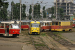 Das Tram Tram Depot in Kiew auf der West Seite des Dnjepr am 25.07.2016.