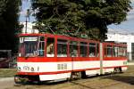 Tatra KT4D von der Straßenbahn Erfurt am 19.08.2015 in Lviv an der Wendeschleife am Hauptbahnhof.