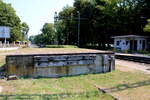 Die frhere Verladerampe im Bahnhof Keszthely, am 19.07.2024.