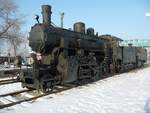 Museumslokomotive 324 540 im Januar 2010 im Bahnpark Budapest. Die Heißdampf-Zweizylinder.Dampflok war bis zum Schluß vorhanden und heute Museumslok