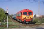 418 203 (vorher M41) am 10.04.2012 mit Zug von Bkscsaba nach Szeged kurz vor seinem Endpunkt.