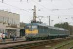 V 431255 der MAV hält auf dem Weg nach Hatvan am 29.08.2005 im Bahnhof Mezökövesd. 