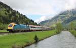Am 5.Mai 2013 war MAV 470 006 mit OIC 592 bei Dorfgastein auf dem Weg von Salzburg nach Klagenfurt Hbf.