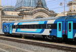 H-Start 61 55 84-91 405-0 Bbdpmz Fahrrad-Wagen im EC 173 von Hamburg-Altona nach Praha hl.n.am 17.08.2022 in Dresden Hbf