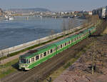 BHÉV MIX/A Triebwagen 853  (Retrolackierung) unweit der Station Müpa–Nemzeti Színház, HEV Linie  H7 Budapest.