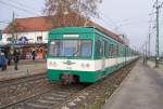 Triebzug 1135 der HEV Linie Batthyany - Szentendre verlt am 17.01.2007 die Station Arpad Hid, Budapest hat fnf HEV-Linien die an vier verschiedenen Bahnhfen anfangen, Verbindungen untereinander nur mit anderen Verkehrsmitteln. Ob Betriebsgleise untereinander bestehen, ist mir unbekannt.