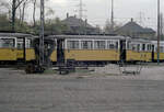 Budapest BKV: Impressionen vom Straßenbahnbetriebsbahnhof Ferencváros Kocsiszin im Oktober 1979: Abgestellte Straßenbahnfahrzeuge u.a.m.