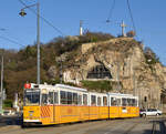 Ganz-CSMG 7671 Fahrschulwagen am frühen Morgen des 31.03.2019 am Szent Gellért tér.