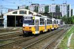 Tatra-Tw 4014 + 4015 vor dem Betriebshof Budafok (7. Juli 2007)